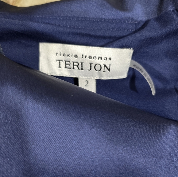 NWT Rickie Freeman for Teri Jon Maxi Off Shoulder Satin Evening Gown Dress - Picture 6 of 9